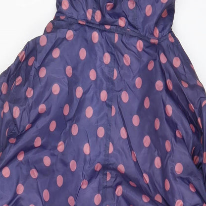 Cotton Traders Womens Purple Polka Dot Jacket Size 12 Zip