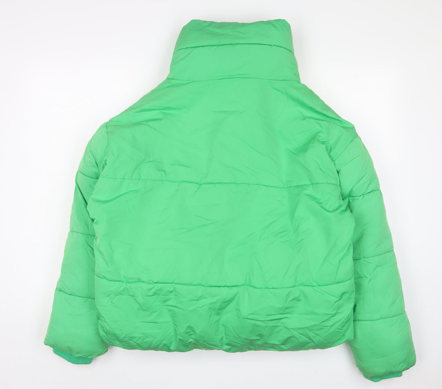 Womens UK Size 12 Topshop Green Quilted Coat