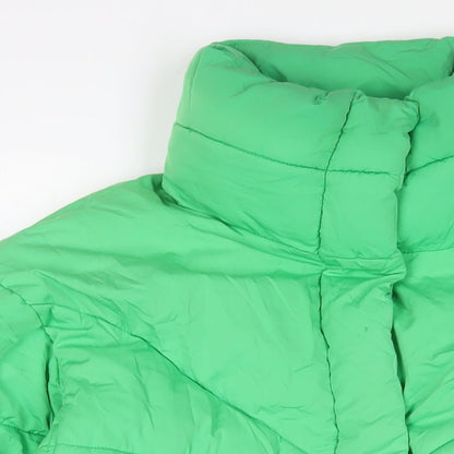 Womens UK Size 12 Topshop Green Quilted Coat