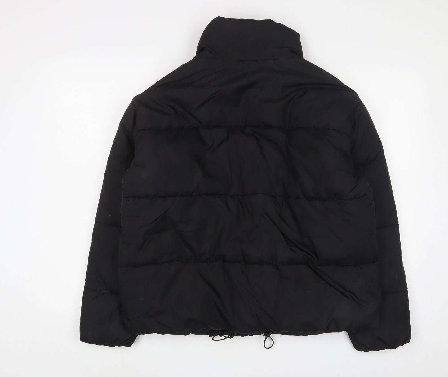 Womens UK Size 12 Topshop Black Quilted Coat