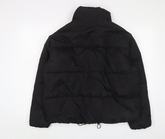 Womens UK Size 12 Topshop Black Quilted Coat