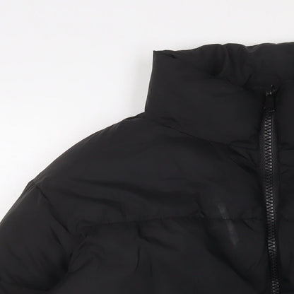 Womens UK Size 12 Topshop Black Quilted Coat