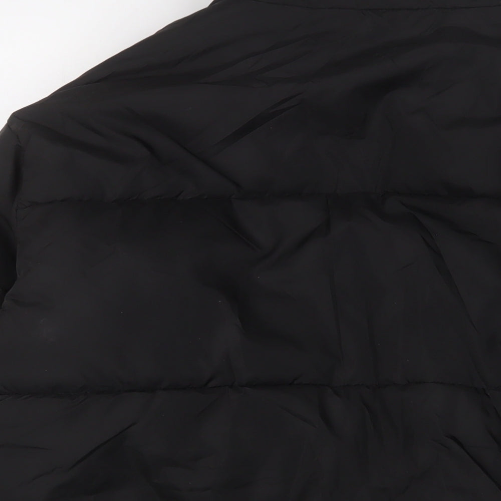 Womens UK Size 12 Topshop Black Quilted Coat