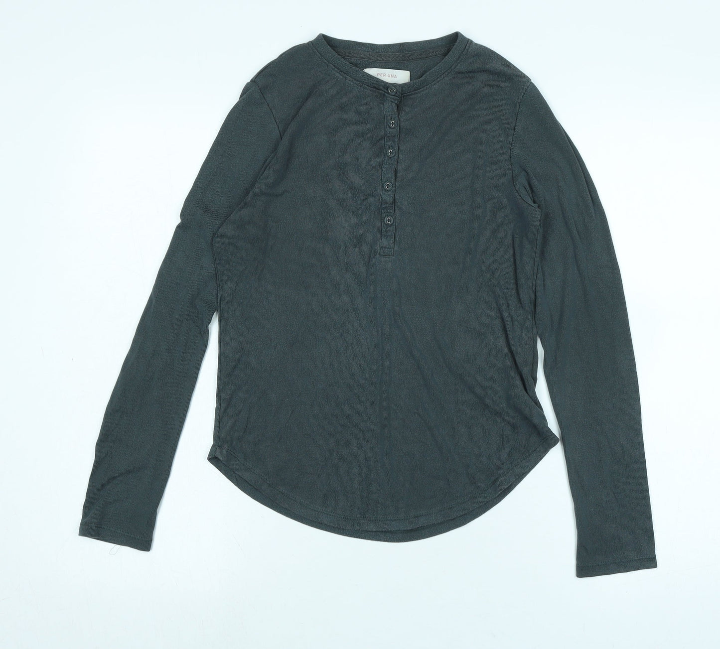 Womens UK Size 8 Per Una Grey Jersey T-Shirt
