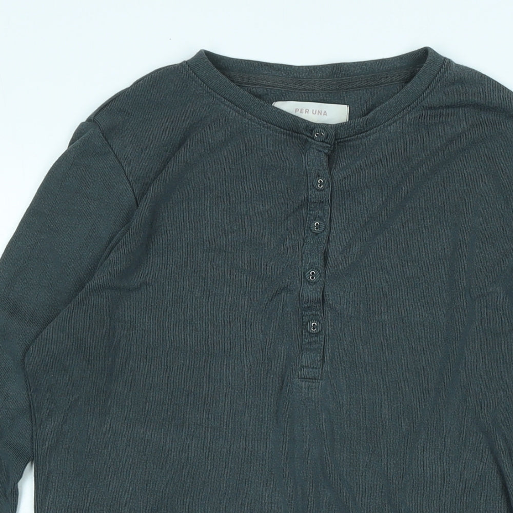 Womens UK Size 8 Per Una Grey Jersey T-Shirt