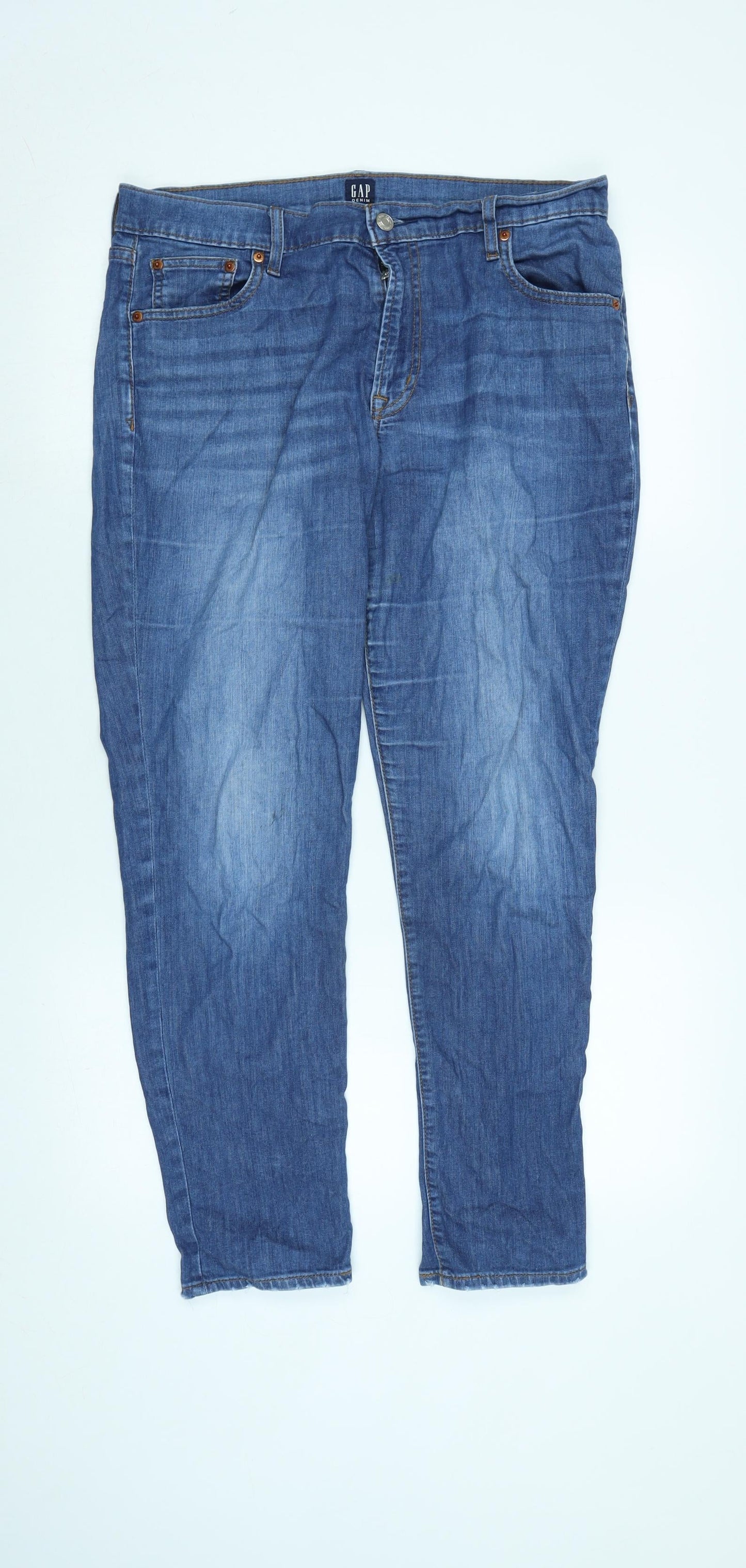 Mens UK Size 32 in Gap Regular Fit Straight Blue Jeans