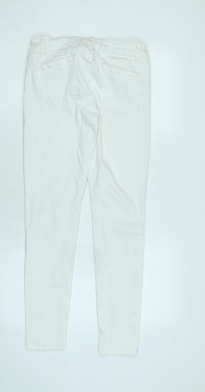 tokik 3 Womens Silver Cotton Blend Tapered Jeans Size 26 in L28 in Regular Zip - Logo- Stud detail
