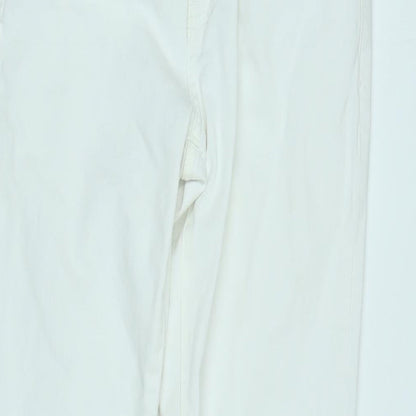 tokik 3 Womens Silver Cotton Blend Tapered Jeans Size 26 in L28 in Regular Zip - Logo- Stud detail