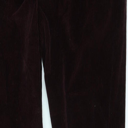 John Lewis Mens Red Cotton Trousers Size 32 in L31 in Regular Zip