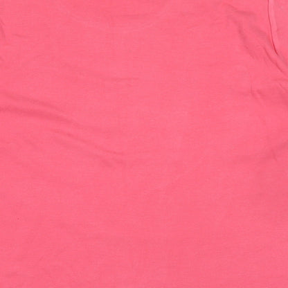 EWM Womens Pink Cotton Camisole T-Shirt Size L Crew Neck