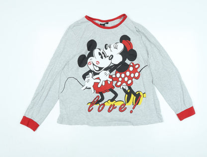 Womens UK Size L Disney Grey Jersey T-Shirt