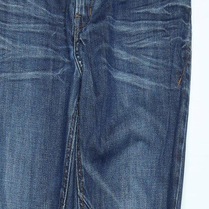 & Now Boys Blue Cotton Tapered Jeans Size 11-12 Years L28 in Regular Zip - Logo - Distressed