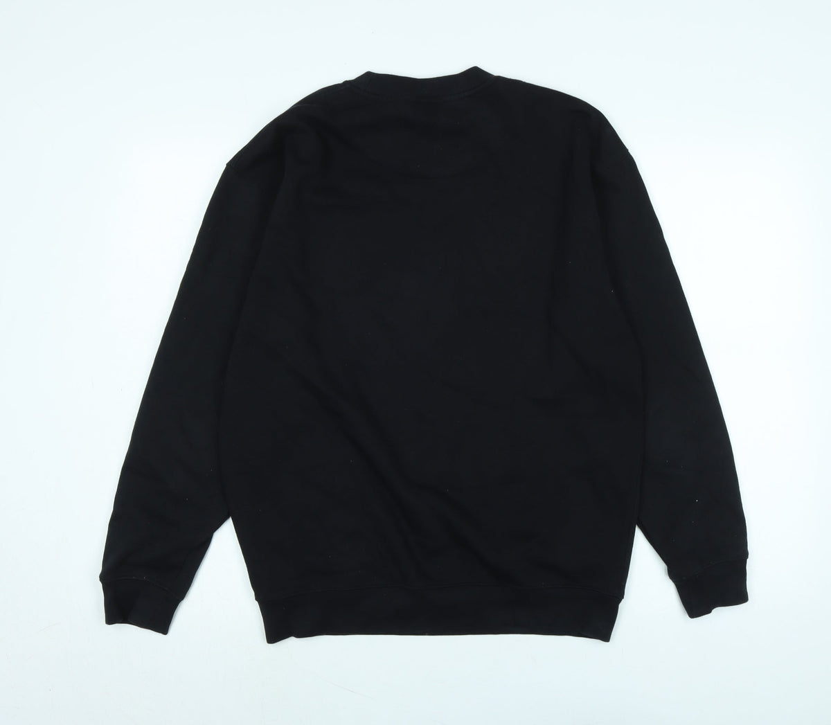 Back view of Star Wars boys’ black polyester pullover sweatshirt, size M, - logo - star wars