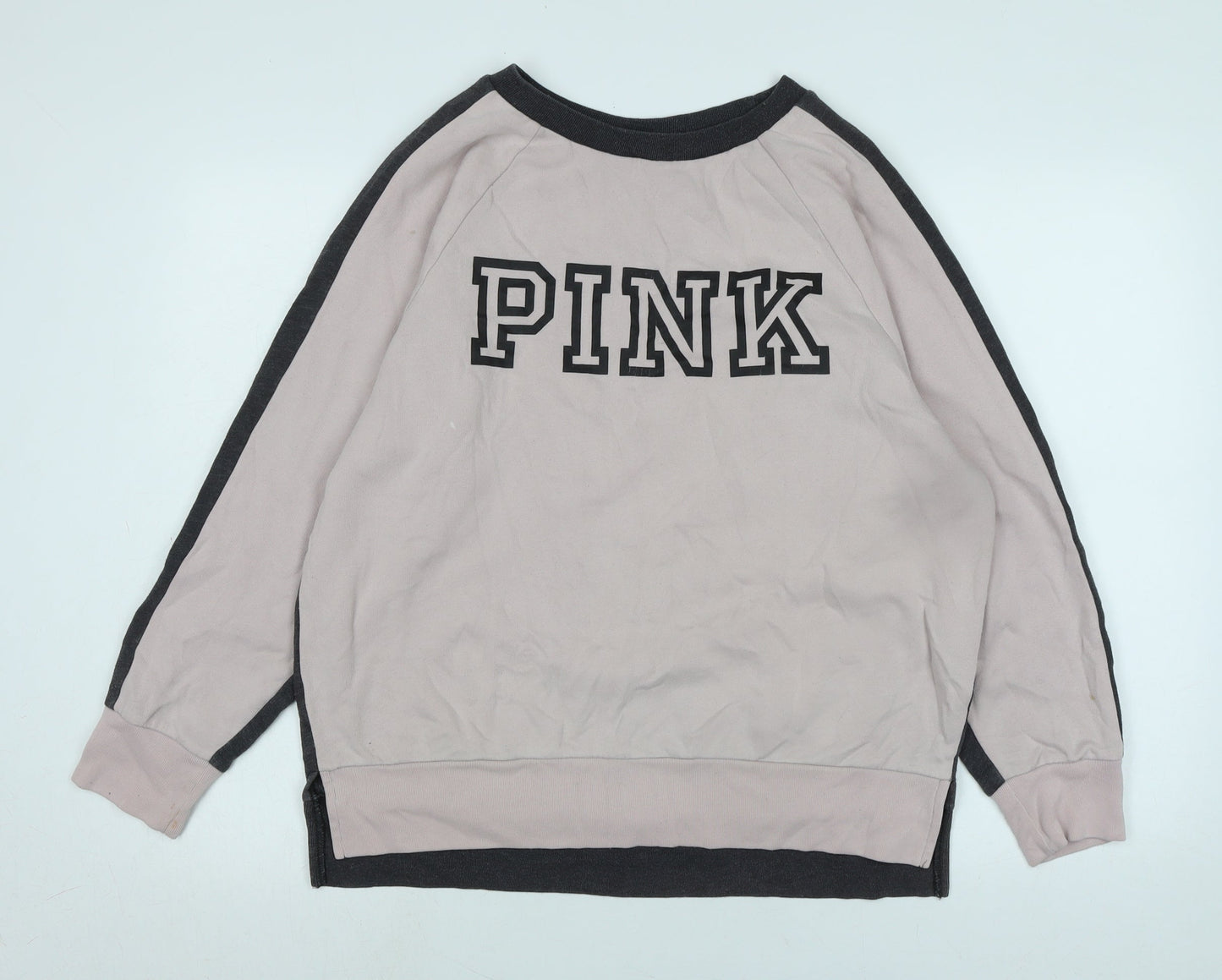 Victoria's Secret Womens Pink Polyester Pullover Sweatshirt Size S - Logo - Pink