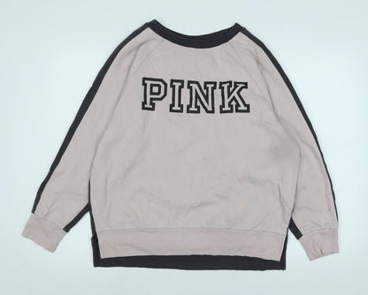 Victoria's Secret Womens Pink Polyester Pullover Sweatshirt Size S - Logo - Pink