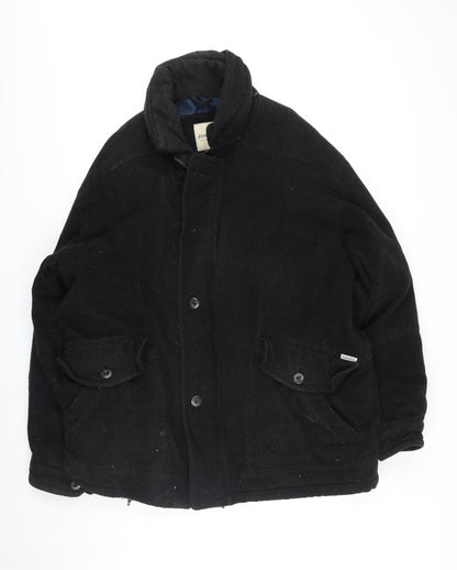 Mens UK Size 44 John Slim Black Overcoat