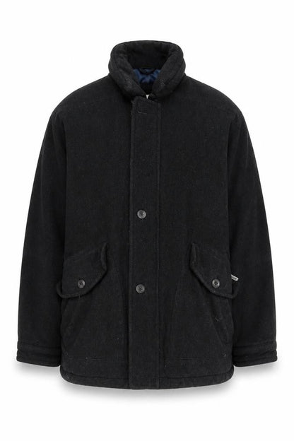 Mens UK Size 44 John Slim Black Overcoat
