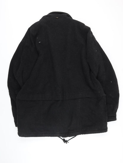 Mens UK Size 44 John Slim Black Overcoat