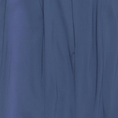 Dessy Group Womens Blue Polyester Blend Ball Gown Size 12 Off the Shoulder Zip