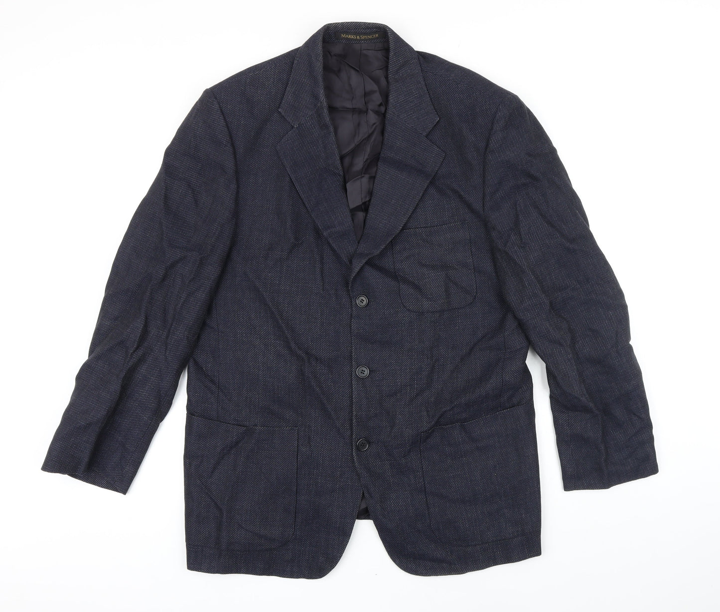 Mens UK Size 40 M&S Regular Blue Suit Jacket