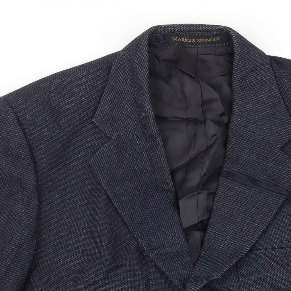 Mens UK Size 40 M&S Regular Blue Suit Jacket