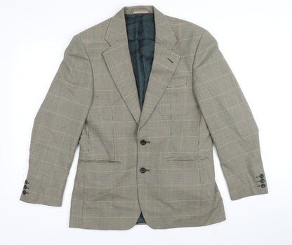 Mens UK Size 38 Pinstripe Regular Brown Suit Jacket