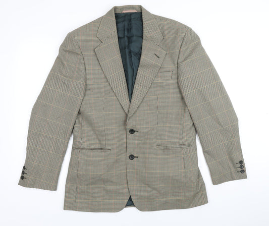 Mens UK Size 38 Pinstripe Regular Brown Suit Jacket