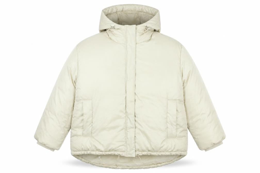 Womens UK Size 12 Missguided Beige Puffer Jacket Coat