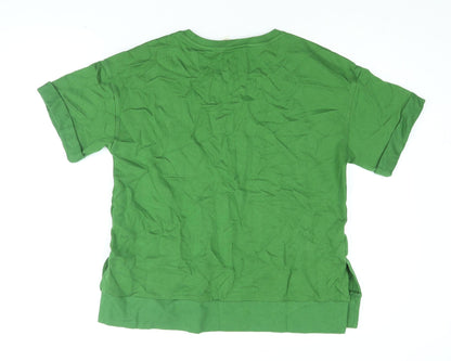 Womens UK Size S Per Una Green Basic T-Shirt