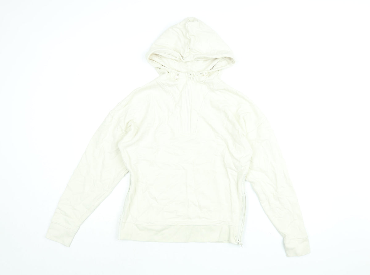 Goodmove Womens Beige Cotton Pullover Hoodie Size 6 Zip