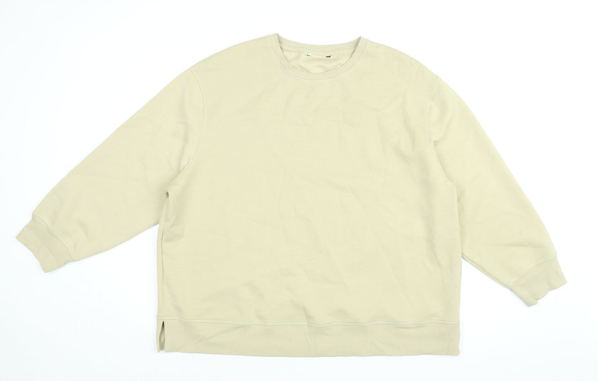 Additional front view of Autograph women’s beige cotton pullover sweatshirt, size UK 20, pullover