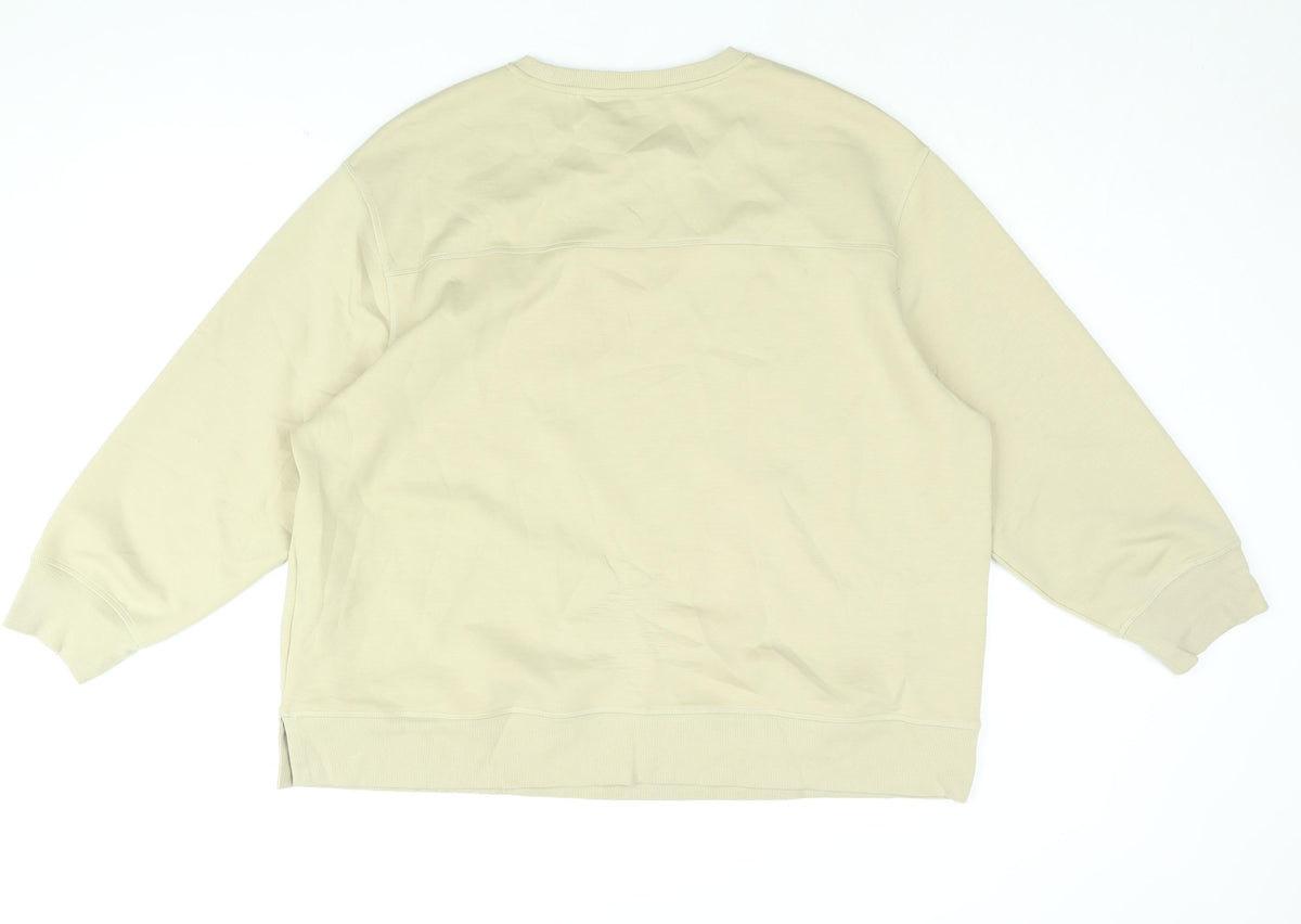 Back view of Autograph women’s beige cotton pullover sweatshirt, size UK 20, pullover