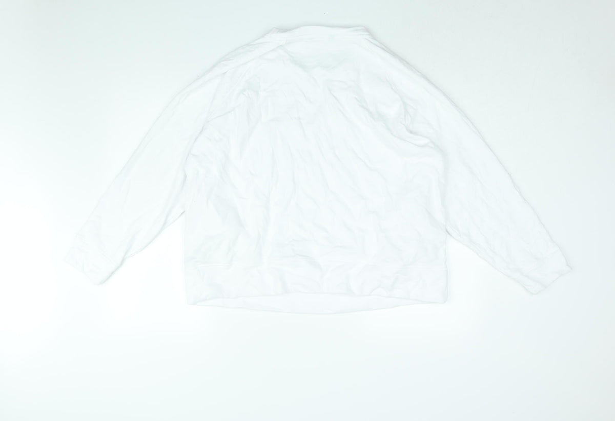 Goodmove Womens White Cotton Pullover Sweatshirt Size 18 Pullover