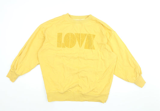 Womens UK Size M NEXT Yellow Pullover Sweatshirt