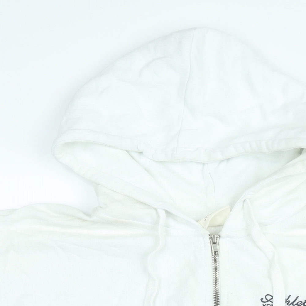 Womens UK Size S Pull&Bear White Full Zip Hoodie