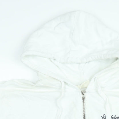 Womens UK Size S Pull&Bear White Full Zip Hoodie