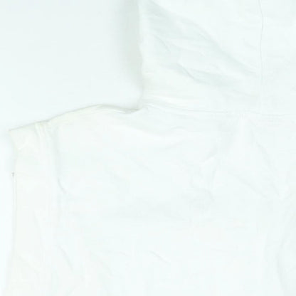 Womens UK Size S Pull&Bear White Full Zip Hoodie