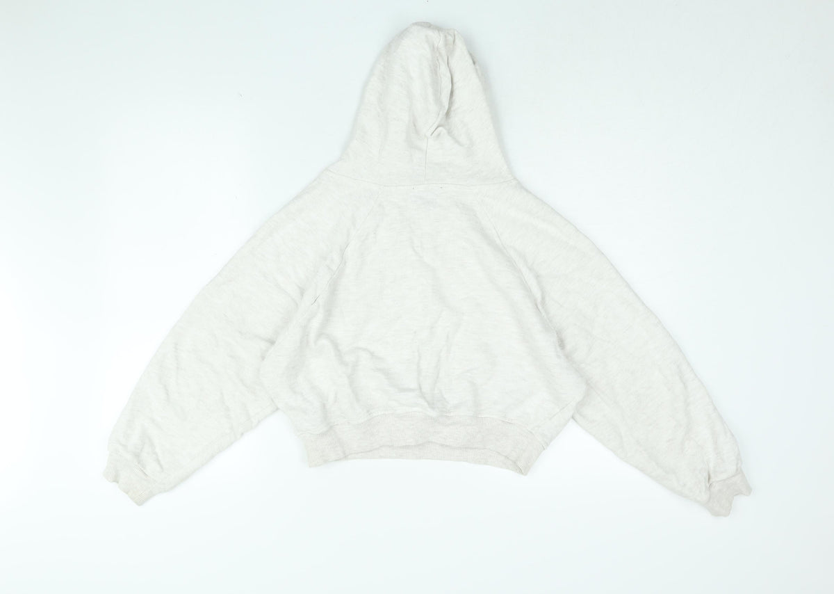 New Look Womens White Cotton Pullover Hoodie Size 10 Pullover