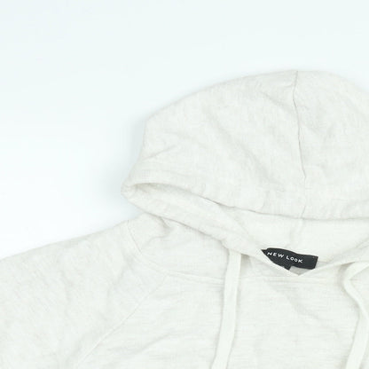 New Look Womens White Cotton Pullover Hoodie Size 10 Pullover