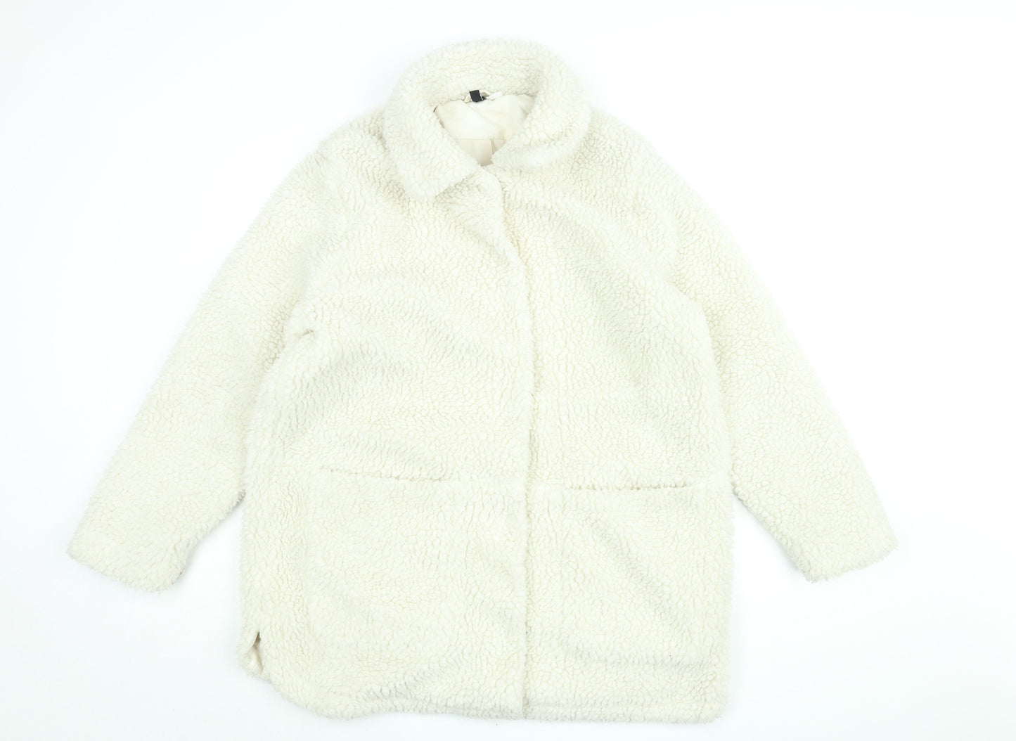 Womens UK Size L H&M White Overcoat