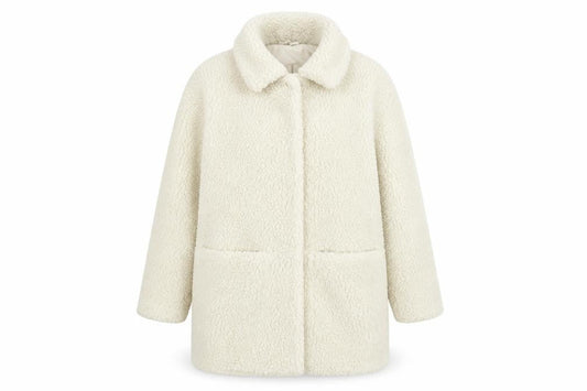 Womens UK Size L H&M White Overcoat