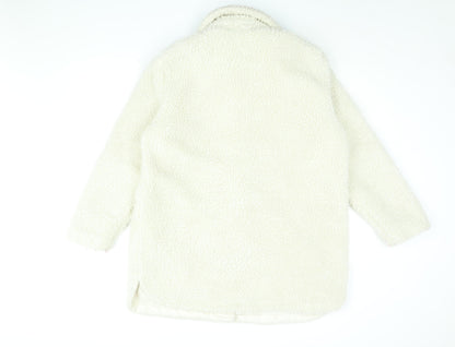 Womens UK Size L H&M White Overcoat