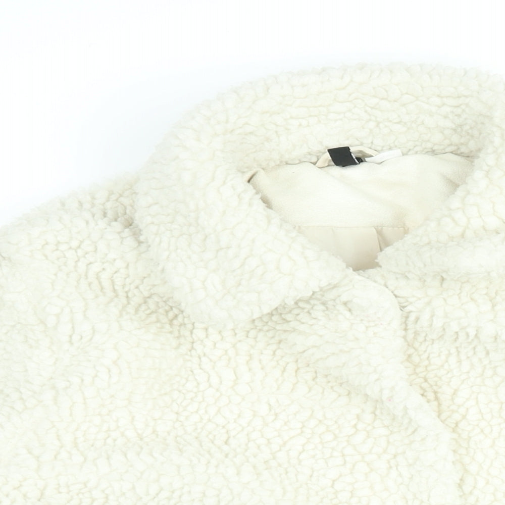 Womens UK Size L H&M White Overcoat