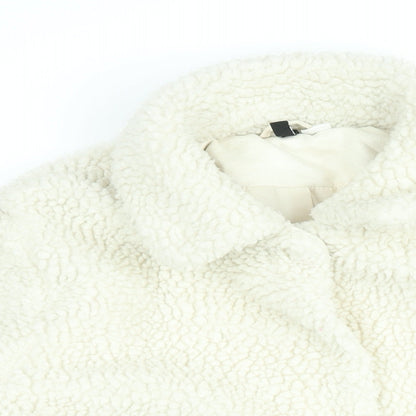 Womens UK Size L H&M White Overcoat