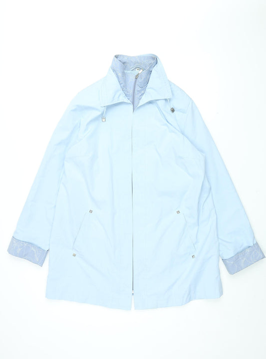 Klass Womens Blue Overcoat Coat Size 16 Zip
