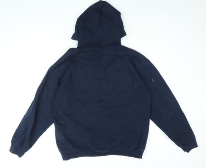 Mens UK Size L Gildan Blue Pullover Hoodie
