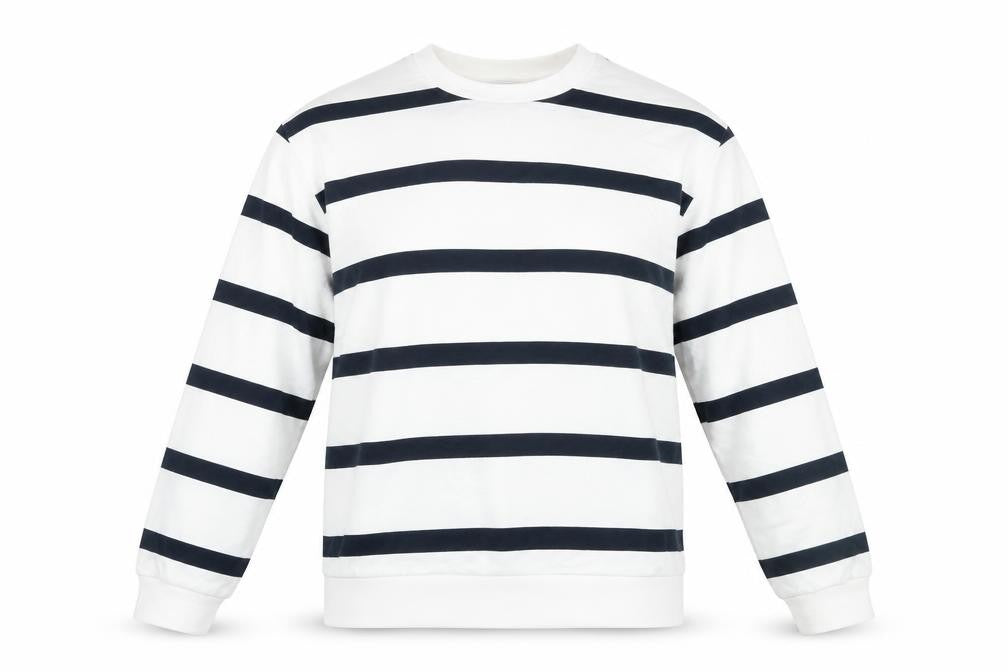 Marks & Spencer Womens White Striped Cotton Pullover Sweatshirt Size M Pullover