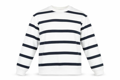 Marks & Spencer Womens White Striped Cotton Pullover Sweatshirt Size M Pullover