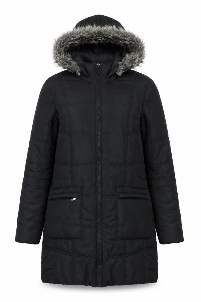Womens UK Size 10 Debenhams Black Overcoat