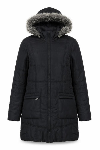 Womens UK Size 10 Debenhams Black Overcoat